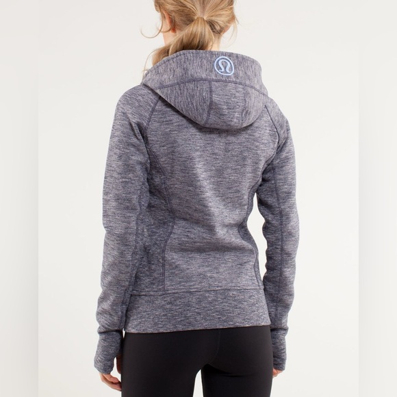 Lululemon Scuba Hoodie Grey with Deep‎ Indigo Size 4 - Picture 2 of 14